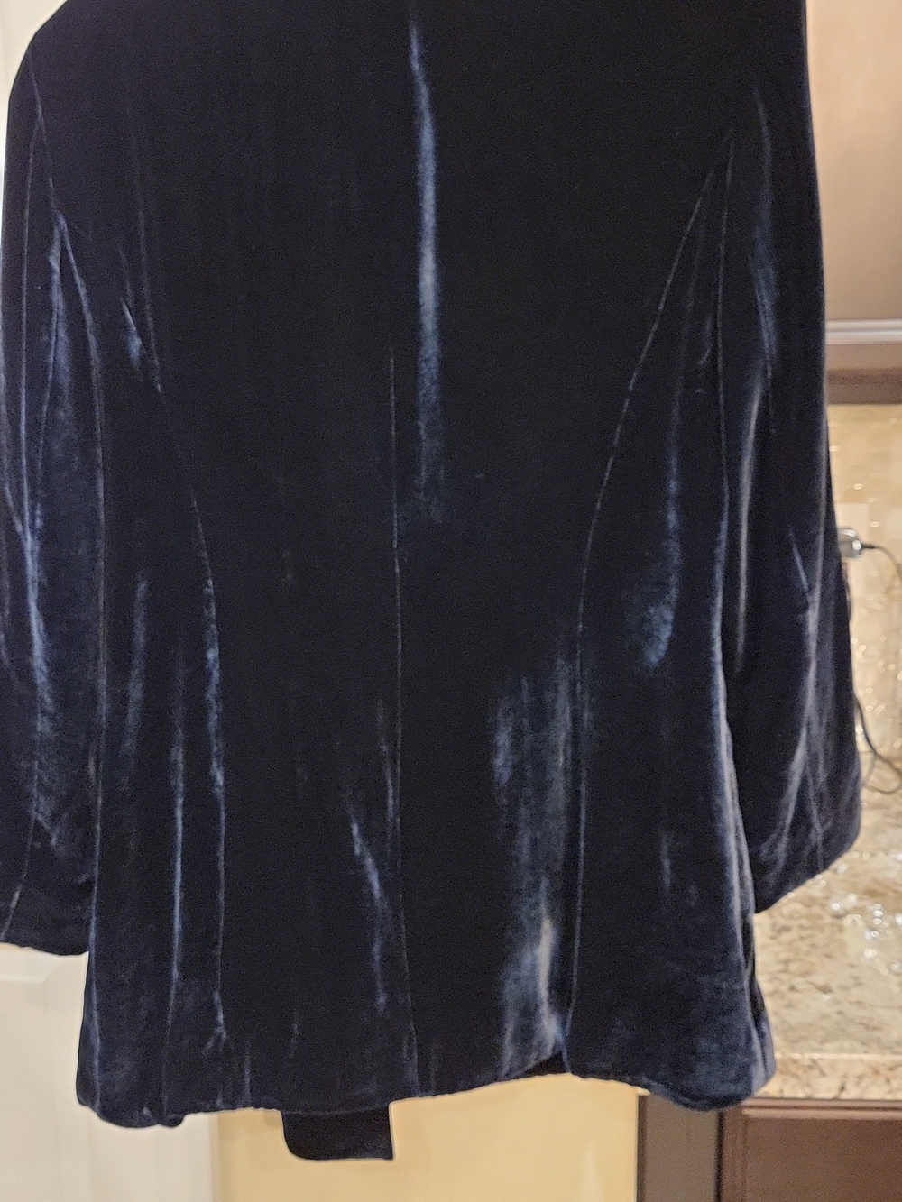 Vintage DONNA KARAN SILK VELVET black Jacket Sz 8 - Picture 6 of 9